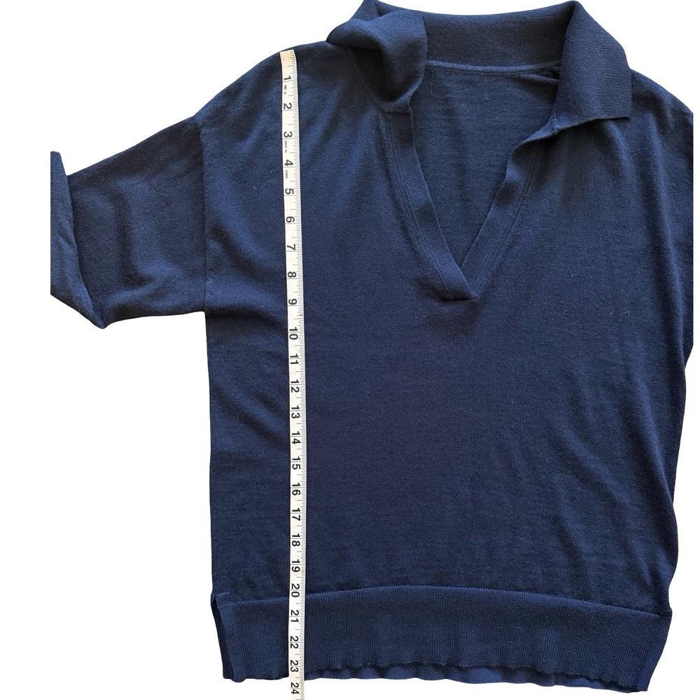 Banana Republic Merino Wool Johnny Collar Sweater in Preppy Navy Women's Medium - Picture 6 of 7